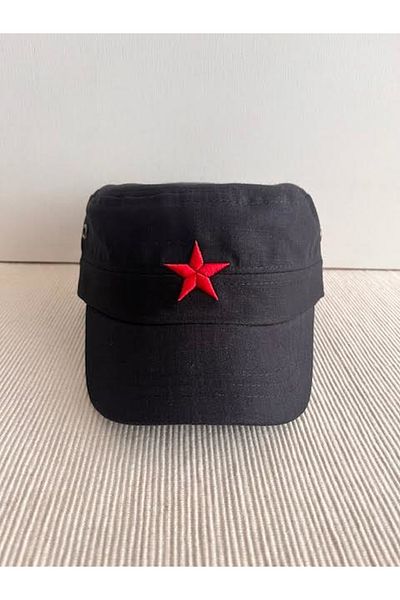CosmoOutlet Fidel Castro Model Red Star Symbol Back Adjustable Black Castro Hat