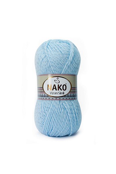 NAKO 4687 Model Nako Mink Glitter Light Blue - 5 Pieces