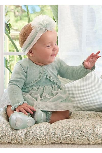 MAYORAL Baby Girl Embroidered Bolero Green 1377