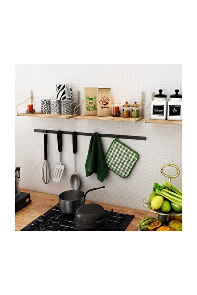 Bino Demonte Duvar Rafı Dekoratif Mutfak Banyo Altın Raf Kitaplık 3 Lü Set