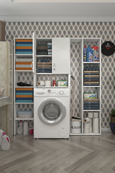 Kenzlife Çamaşır Makinesi Dolabı Veronikamega Byz 180*156*20 Banyo Arkalıksız...