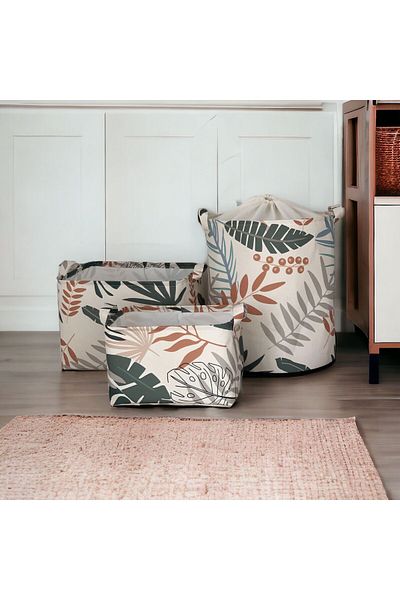 Rope Home Ντουλάπα βρώμικου πλυντηρίου 37x40 - Καλάθι παιχνιδιών και αποθήκευσης 3 με κορδόνι