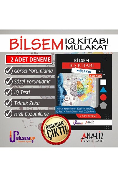ANALİZ YAYINCILIK BİLSEM IQ KİTABI MÜLAKAT