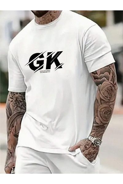AFROGİYİM Ανδρικό μπλουζάκι Good Lock GK με στάμπα Oversize