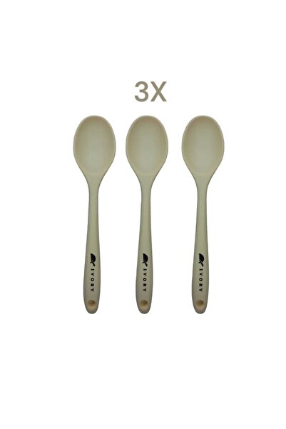 Gead ملعقة سيليكون وردية - مجموعة من 3 قطع بتصميم مسحوق