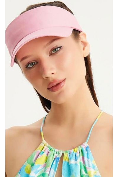 HatClub Exclusive Pink Tennis Visor Hat with UV Protection Adjustable Back