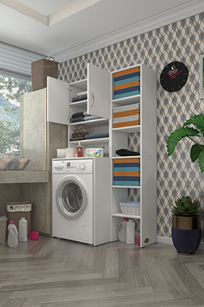 Kenzlife Çamaşır Makinesi Dolabı Hayzummaks Byz 180*096*55 Banyo Kiler Çift K...