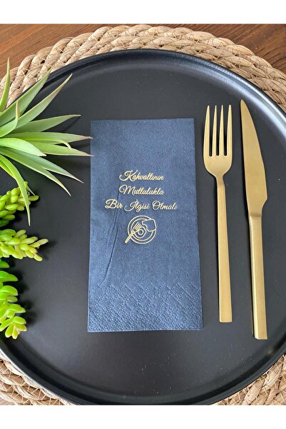 kidspartim مناديل الإفطار السوداء المذهبة باللون الذهبي يجب أن تكون ذات اهتما...