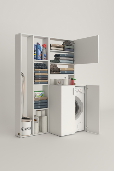 Kenzlife Çamaşır Makinesi Dolabı Kasparovsüpürge Byz 180*126*55-20 Banyo Kapaklı Arkalıksız