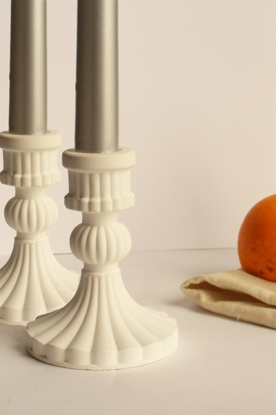 SANAT SEPET İŞLERİ 2' li Beton Şamdan Mumluk - 2' li Şamdan Mum Seti