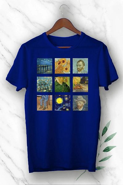 Evomind Μπλουζάκι με στάμπα Unisex Van Gogh Portrait Collage
