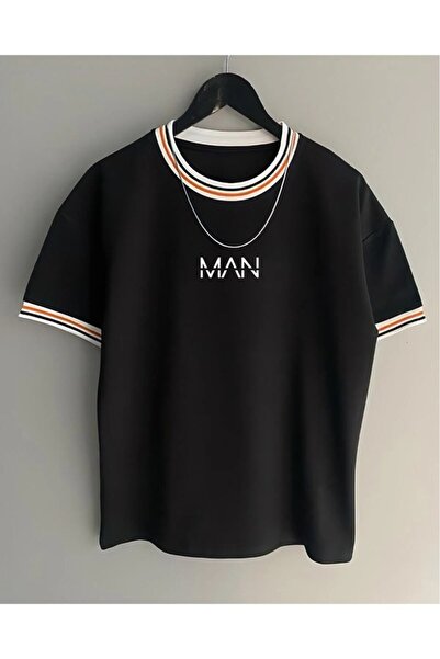 MOONBULL تيشيرت رجالي كبير الحجم مطبوع عليه طية صدر السترة