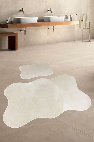 lohusahamile Asia 2-Pece Powder 80x140 50x70 cm Σετ Χαλάκι Μπάνιου Μεγάλου Μεγέθους Σετ Τουαλέτας Αντιολισθητική Βάση MINK