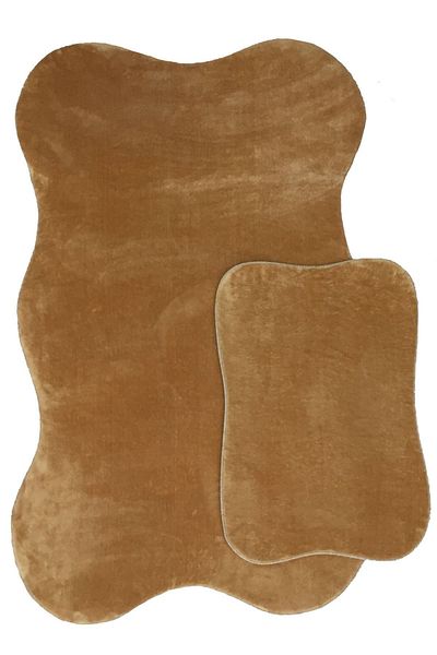 lohusahamile Asia 2-Pece Powder 80x140 50x70 cm Σετ Χαλάκι Μπάνιου Μεγάλου Μεγέθους Αντιολισθητική Βάση Σετ Τουαλέτας Καραμέλα