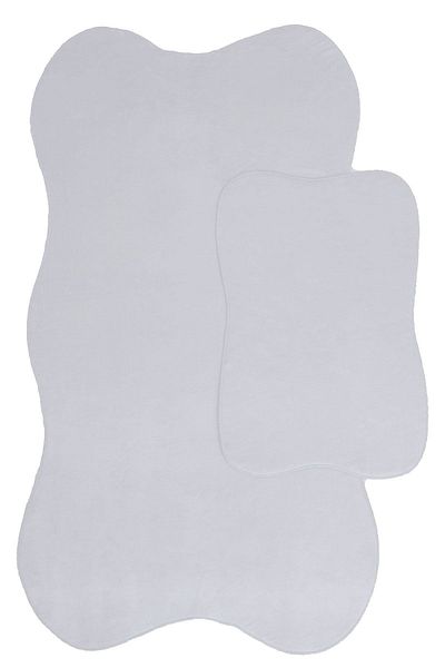 lohusahamile Asia 2-Pece Powder 80x140 50x70 cm Σετ Χαλάκι Μπάνιου Μεγάλου Μεγέθους Αντιολισθητική Βάση Σετ Τουαλέτας Γκρι