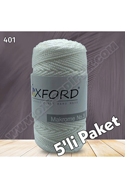 Oxford İplik 5'li Paket No:3 Simli Lurex Makrome - Çanta İpi - 100 gram
