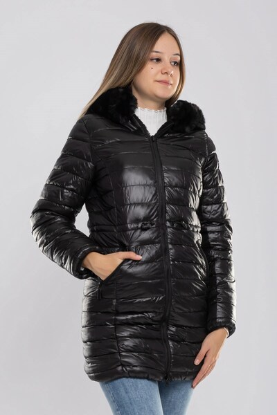 Robin D89742 Çift Taraflı Içi Kürklü Kadın Şişme Mont