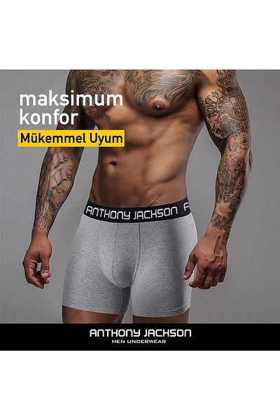ANTHONY JACKSON Box of 6 Lycra Premium Men's Boxer Storm