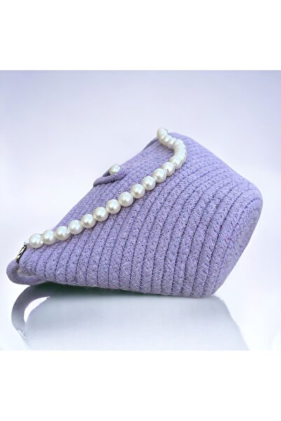 Katusa Γυναικεία τσάντα ώμου σε λιλά μαργαριτάρι σχέδιο