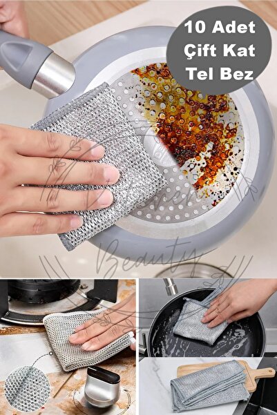 Kitchen Beauty 10 Adet Çok Fonksiyonlu Çizilmez Tel Bulaşık Bezi Bulaşık Tel ...
