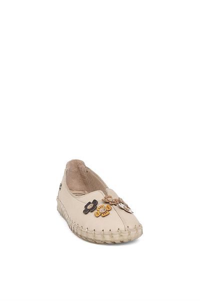 Voyager 9032C Women's Genuine Leather Casual Shoes Beige