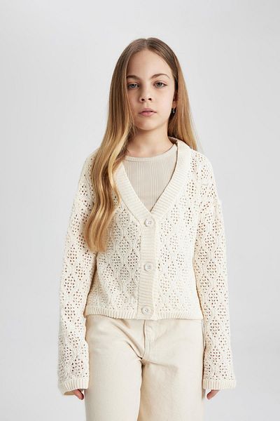 DeFacto Dívčí Cardigan s výstřihem do V B8284A824SP