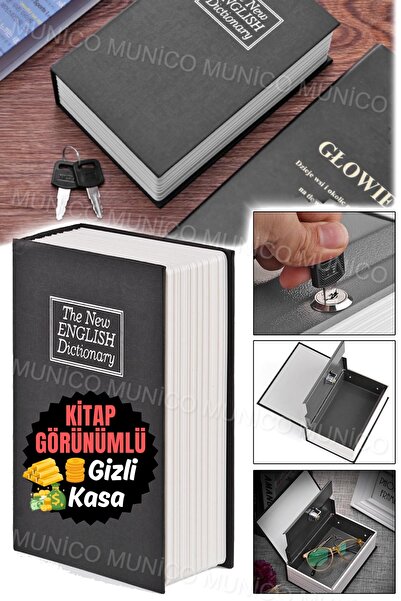 Genel Markalar Kilitli Kitap Görünümlü Kasa Özel Eşyalarını Güvenli Şekilde Koruyunuz Farkedilmez Gizli Kumbara Şık