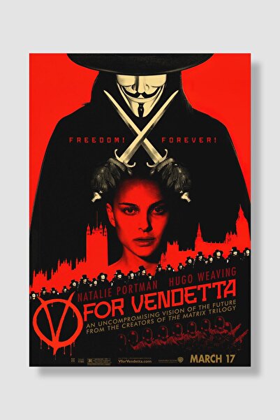 postick V For Vandetta Film Posteri Yüksek Kaliteli Parlak Kuşe Kağıdı