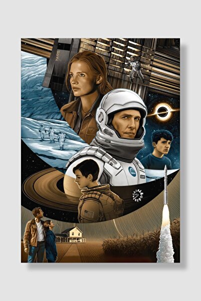postick Interstellar | Yıldızlararası Film Posteri Yüksek Kaliteli Parlak Kuş...