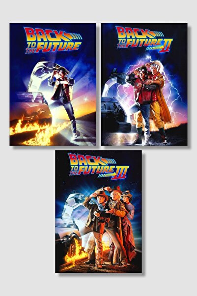 postick Back To The Future 3'lü Film Poster Seti Yüksek Kaliteli Parlak Kuşe ...