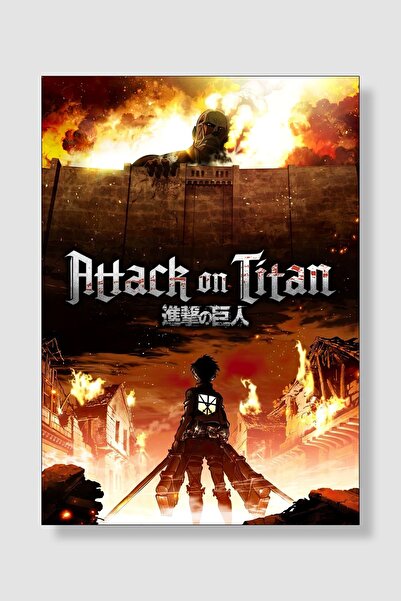 postick Attack On Titan Anime Posteri Kalın Parlak Kuşe Kağıdı