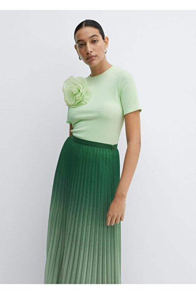 MANGO Woman Μπλουζάκι Maxi με λουλούδια