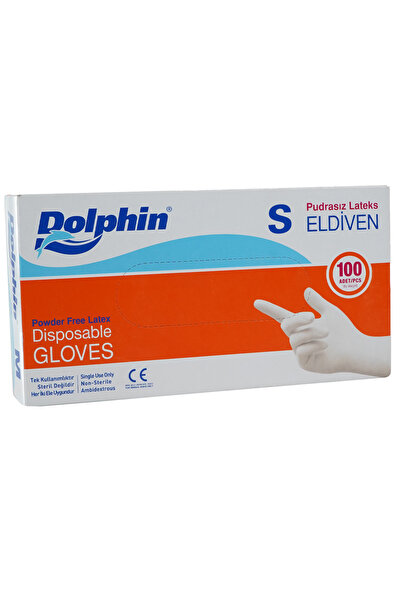 Dolphin Pudrasız Beyaz Lateks Eldiven - S Beden