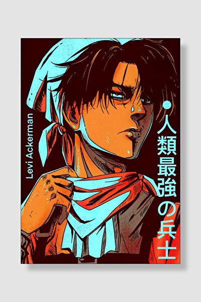 postick Attack On Titan | Levi Ackerman Anime Posteri Kalın Parlak Kuşe Kağıdı