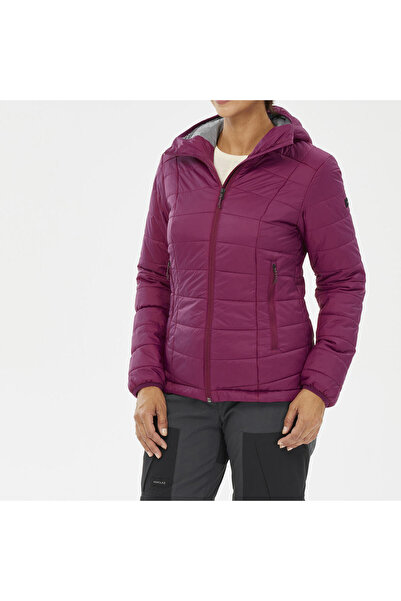 Decathlon Women's Outdoor Trekking Hooded Inflatable Coat - Purple - Mt100 -5°c