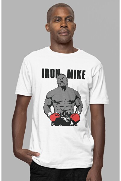 Fuddy Moda Μπλουζάκι με στάμπα φωτογραφιών Iron Mike Tyson, μπλουζάκι με θέμα Unisex Boxing Print