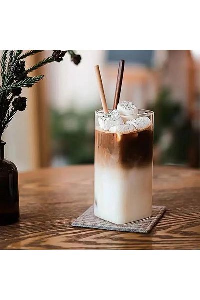 EliteÇeyizAvm Coffee and Presentation Rectangular Cup - Borosilicate