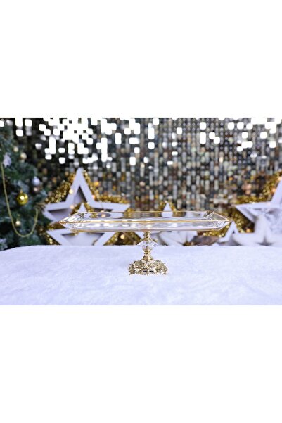 Elta Collection Paşabahçe Kristal Metal Ayaklı Yaldızlı Baton Sunumluk Yılbaşı Özel