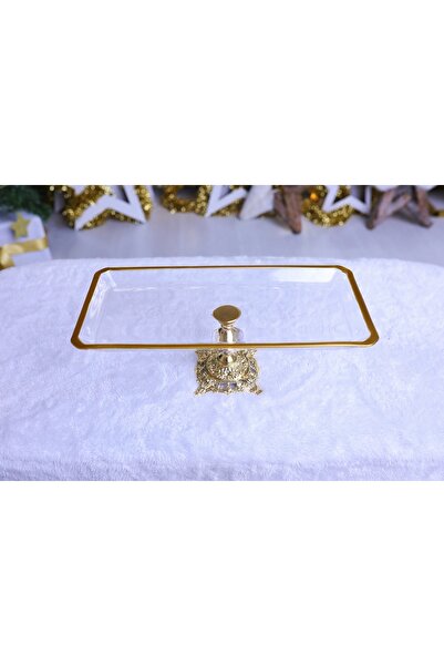 Elta Collection Paşabahçe Kristal Metal Ayaklı Yaldızlı Baton Sunumluk Yılbaşı Özel