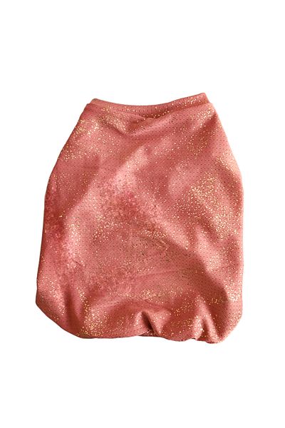 atelyu Dried Rose Colored Cat Dog Foil Printed T-Shirt