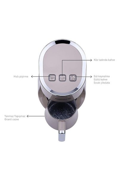 KORKMAZ Granite Milk Coffee Machine Beige