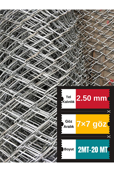 Santas 2.50 Mm 7×7 Cm Göz  ( 2mt-20mt ) Galvanizli Helezon Bahçe Çit Tel Örgü
