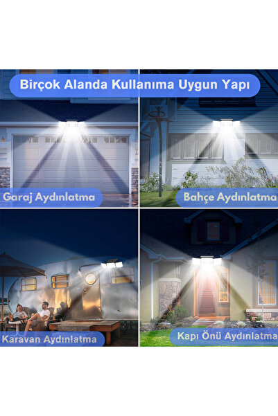 TechnoSmart Solar Güneş Enerjili 348 Ledli Kumandalı Hareket Sensörlü 3 Modlu Bahçe Aydınlatma Lamba