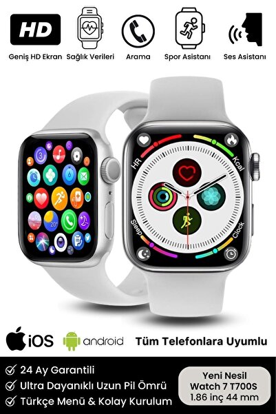 LaraThec Watch 7 Ios Android Uyumlu Spor Ve Sağlık Sensörlü Bluetooth Aramalı...