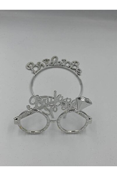 kidspartim مجموعة نظارات بريد تو بي كراون من البلاستيك باللون الفضي مكونة من ...