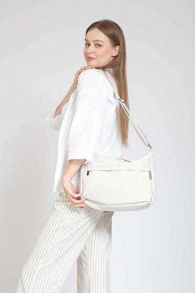 Street Bag Geantă albă pentru laptop pentru școală de muncă poștaș cu design simplu - Geantă de umăr pentru utilizare zilnică