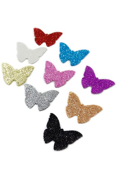 reprodesign Glitter Butterfly Model 20 Pieces Glitter Eva Mixed Colors, Gift Package Label