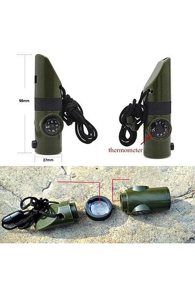 Neler Geldi Neler Multifunctional With Lantern With Graduated Compass With Magnifying Glass Whistle Military Whistle Compass Thermometer LED Light
