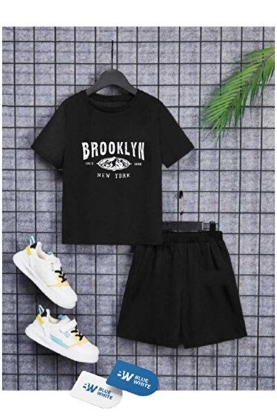 FRİENDS KİDS Set tricou și pantaloni scurți cu imprimeu „BROOKLYN” pentru băi...