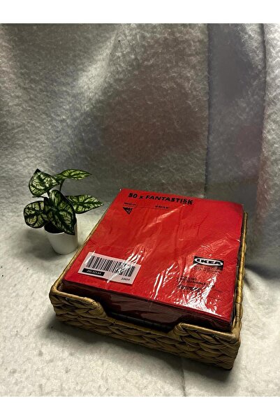 IKEA Fantastık Peçete 40x40 Cm Cıssan Peçetelik KIRMIZI Renk 2'li Takım